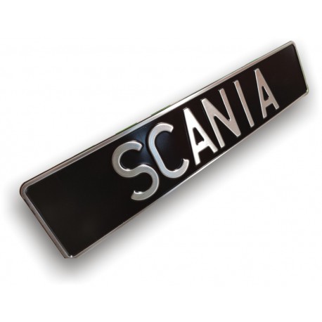 Gotowa tablica tłoczona czarna Scania alu brush