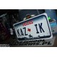Tablica aluminiowa z Twoim napisem i zdjęciem/grafiką w tle - rozmiar USA, Polski samochodowy i motocyklowy